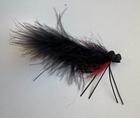 The best tarpon fly in Grand Cayman, Cayman Islands. A black neutral-density fly with foam head and marabou tail for slow sinking presentations